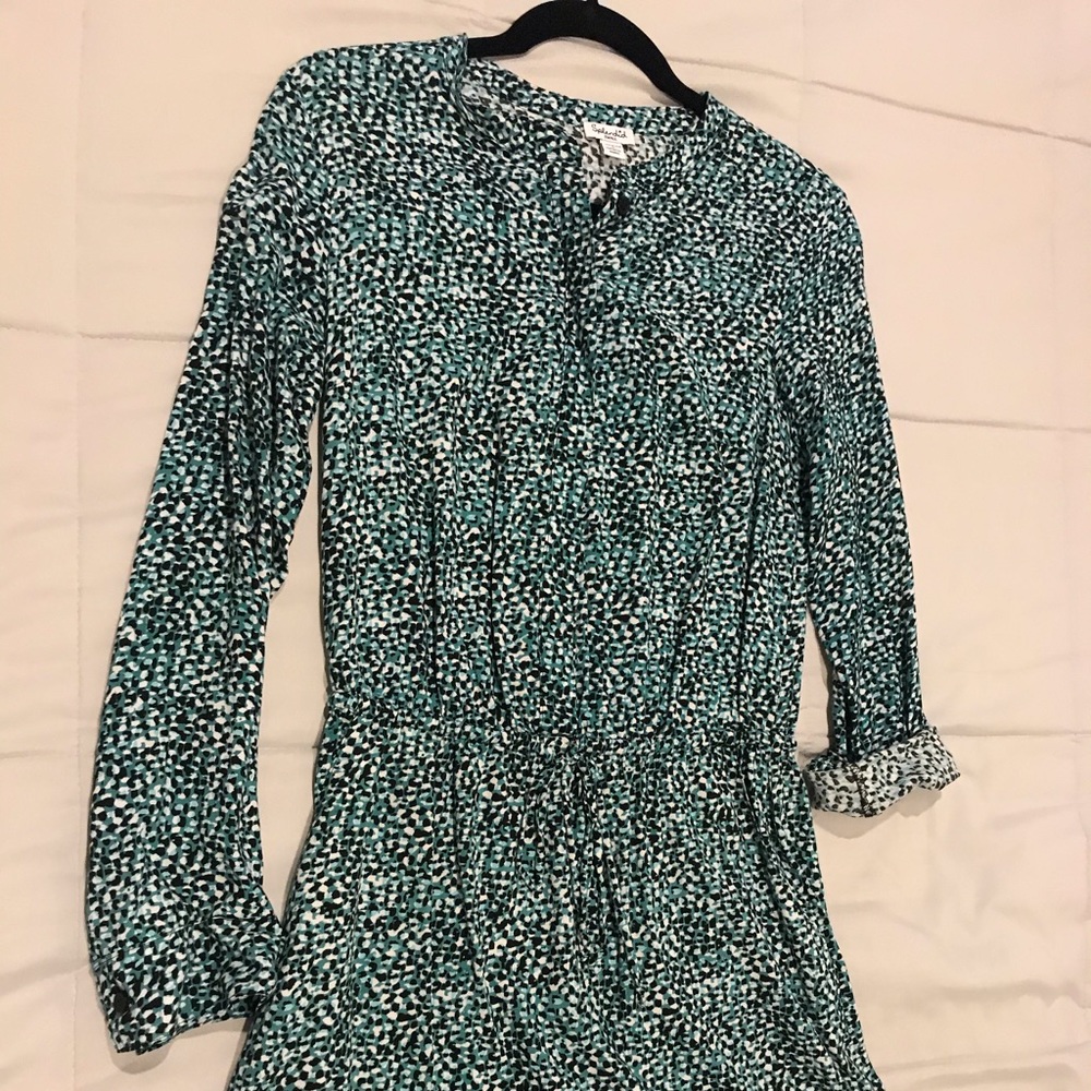 Splendid drawstring waist shirt dress